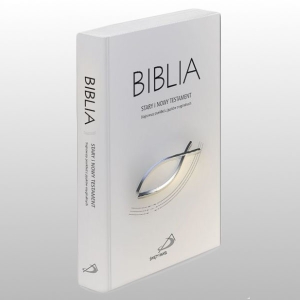 BIBLIA "Z RYBKĄ" OPRAWA MIĘKKA SZARA