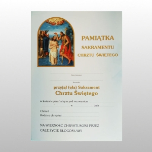 PAMIĄTKA SAKRAMENTU CHRZTU A5 NR3