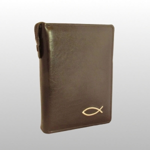 ETUI NA BIBLIA TYSIĄCL. SKAJ, MAŁE BRĄZ, HAFT RYBA