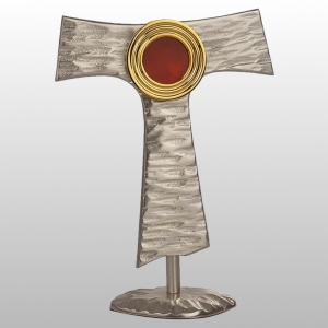 RELIKWIARZ FRANCISZKAŃSKI SYMBOL TAU SREBRZONY 19,5 CM