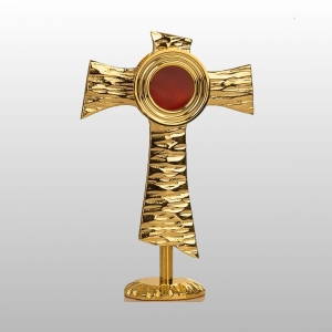 RELIKWIARZ KRZYŻ ZŁOCONY 19,5 CM