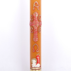 PASCHAŁ 2A 8.5/100cm  5KG WOSK, KRZYŻ ZŁOTE FALE + BARAN BIAŁY