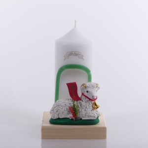 świeca wielkanocna światłowód - baranek 22 cm