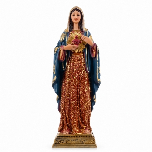 FIGURKA SERCE MARYI, ZŁOCONE SZATY 28 CM