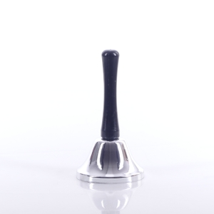 DZWONEK SREBRNY 6,5 CM PLASTIKOWA RĄCZKA