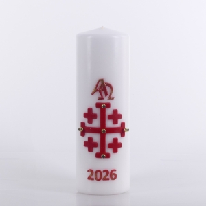 ŚWIECA PASCHALNA P-2KG 10/30cm KRZYŻ JEROZOLIMSKI BIAŁA