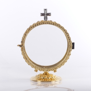 CUSTODIA DUŻA ZŁOCONA - REGULOWANA, NA HOSTIĘ FI=14,5CM