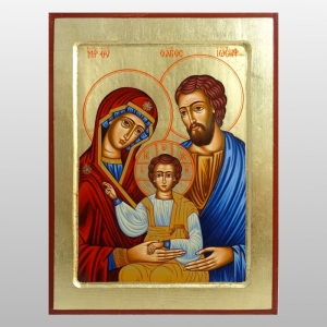 IKONA ŚWIĘTA RODZINA NIEBIESKI 22x33 CM