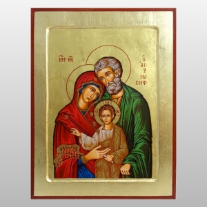 IKONA ŚWIĘTA RODZINA ZIELONY 22x33 CM