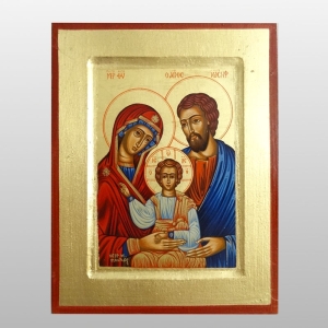 IKONA ŚWIĘTA RODZINA NIEBIESKI 14x18 CM