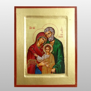 IKONA ŚWIĘTA RODZINA ZIELONY 14x18 CM