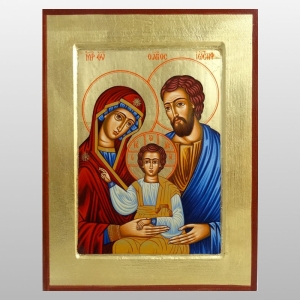 IKONA ŚWIĘTA RODZINA NIEBIESKI 17x22 CM