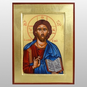 IKONA JEZUS PANTOKRATOR, KSIĘGA OTWARTA MIX 17x22 CM