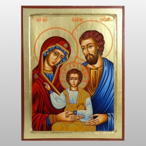 IKONA ŚWIĘTA RODZINA NIEBIESKI 30x40 CM