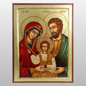 IKONA ŚWIĘTA RODZINA ZIELONY 30x40 CM