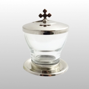 VASCULUM SZKLANE - NIKLOWANE wys. 8,5 cm