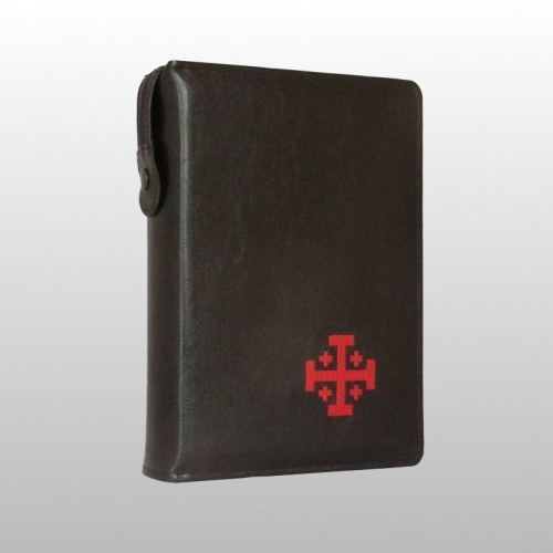 ETUI NA BIBLIA JEROZOL. SKAJ, DUŻE CZARNA, HAFT