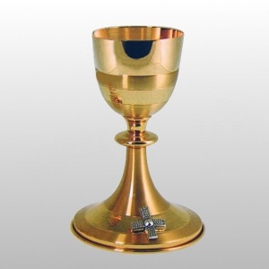 KIELICH ZŁOTY śr.czaszy 9 cm, wys. 21 cm