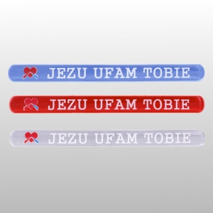 OPASKA ODBLASKOWA "JEZU UFAM TOBIE", MIX KOLORÓW