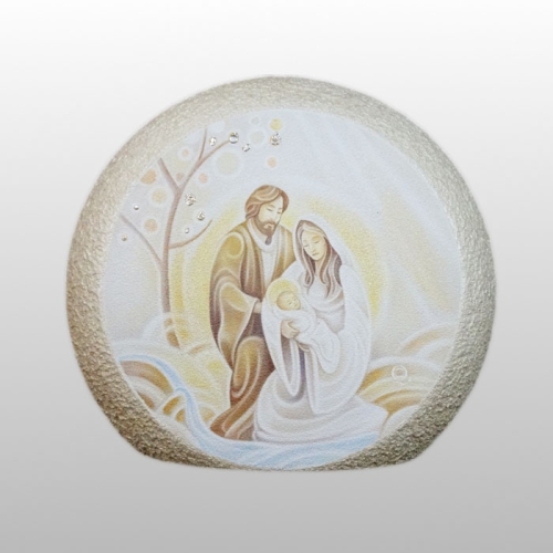 OBRAZEK WISZĄCY OKRĄGŁY 20CM Z MAGNESEM - ŚW. RODZINA
