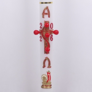 PASCHAŁ 4A 7/100cm 3,5KG BIAŁY, KRZYŻ WSTĘGA + BARAN ZŁOTY