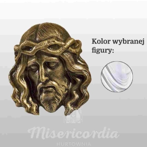 GŁOWA CHRYSTUSA - PŁASKORZEŹBA 12CM BIAŁY (130)