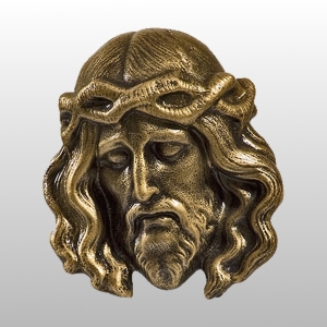 GŁOWA CHRYSTUSA - PŁASKORZEŹBA 12CM ZŁOTY (130)