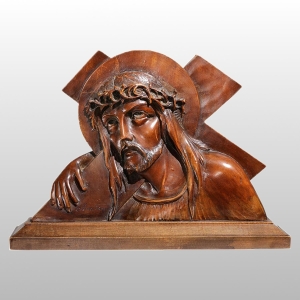 GŁOWA CHRYSTUSA 27X21CM DREWNO (129)
