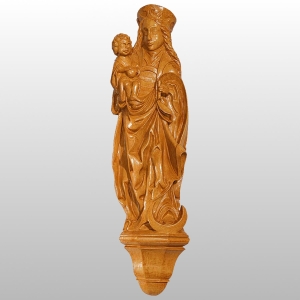 MATKA BOŻA Z DZIECIĄTKIEM - PŁASKORZEŹBA 38CM DREWNO (469)
