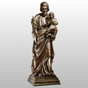 ŚW. JÓZEF OPIEKUN (Z DZIECIĄTKIEM I LILIJKĄ) 110CM ZŁOTY (753)