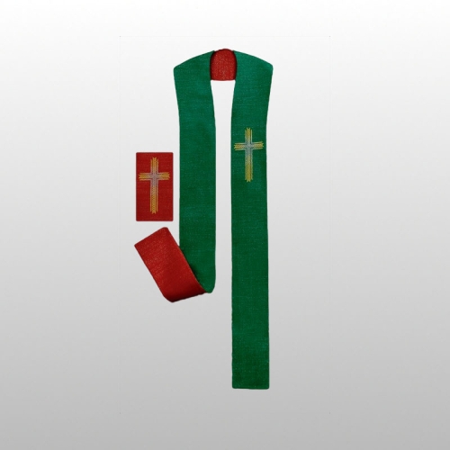 STUŁA DO KONCELEBRY DWUSTRONNA CZERWONA/ZIELONA (52531)