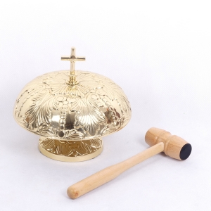 GONG MOSIĘŻNY "ZDOBIONY" Z MŁOTKIEM WYS. 23CM