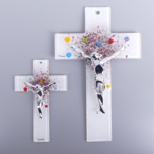 Krzyż ze szkła Murano 21 cm