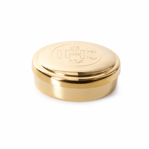 CYBORIUM "IHS" ŚR. 8 CM - ZŁOCONE