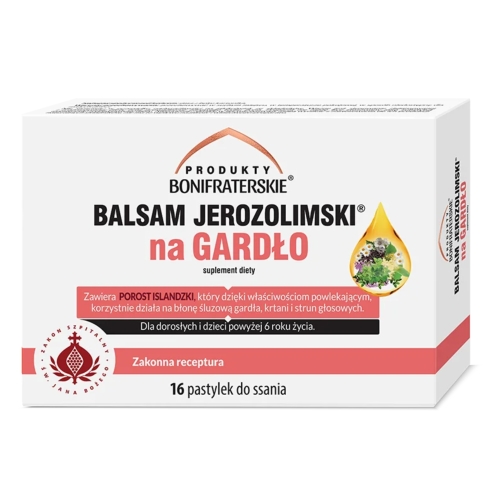 BALSAM JEROZOLIMSKI NA GARDŁO 16 pastylek do ssania