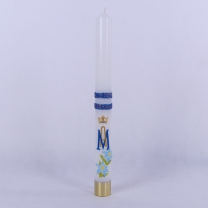 ŚWIECA RORATKA 2.5kg BIAŁA 75/7 CM APL. M + KWIATKI