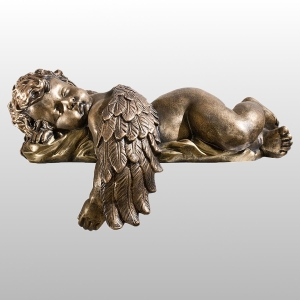 ANIOŁEK ŚPIĄCY ZE SKRZYDEŁKAMI PRAWY 43CM ZŁOTY (927)