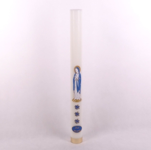 ŚWIECA RORATKA OLEJ. 9/100 - FIGURKA NMP + AVE MARIA + LILIE