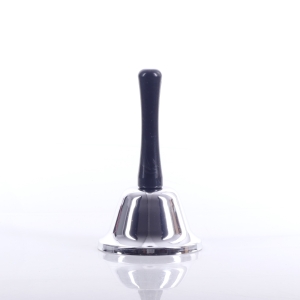 DZWONEK SREBRNY 7,5 CM PLASTIKOWA RĄCZKA