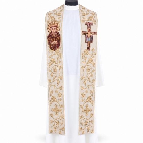 STUŁA HAFTOWANA "ŚW.FRANCIESZK + KRZYŻ SAN DAMIANO"