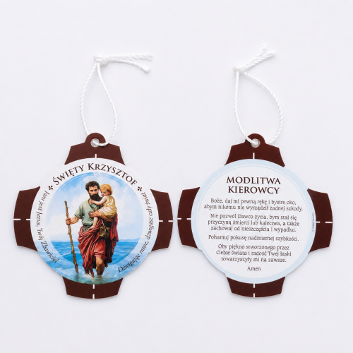 ZAWIESZKA ŚW KRZYSZTOF KRZYŻ Z MODLITWĄ KIEROWCY