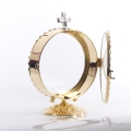 CUSTODIA DUŻA ZŁOCONA - REGULOWANA, NA HOSTIĘ FI=14,5CM