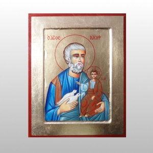 IKONA ŚW.JÓZEF Z DZIECIĄTKIEM JEZUS (GOŁĘBIE), 17X22CM