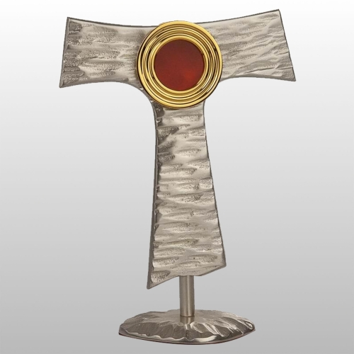 RELIKWIARZ FRANCISZKAŃSKI SYMBOL TAU SREBRZONY 19,5 CM
