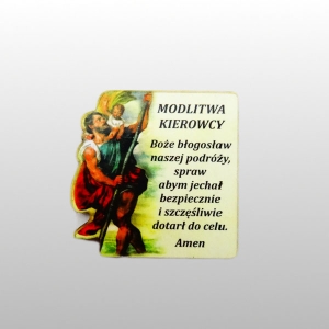 PLAKIETKA Z PRZYLEPCEM  ŚW.KRZYSZTOF PROSTOKĄT