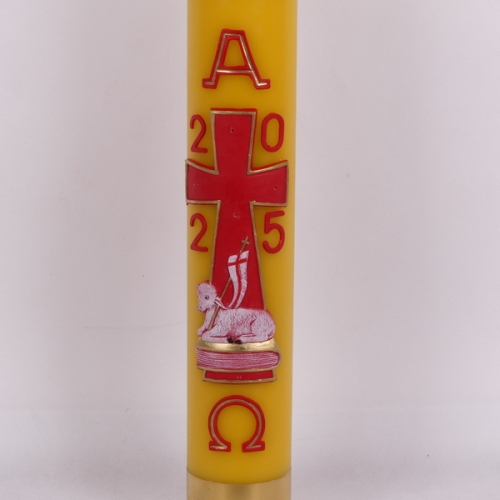PASCHAŁ 90/10cm 6,5KG ŻÓŁTY, BARANEK NA KSIĘDZE WPISANY W KRZYŻ SZEROKI