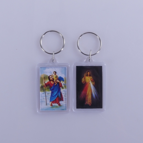 BRELOK ŚW KRZYSZTOF/JUT/JPII  PROSTOKĄT 4,5 x 2,8CM