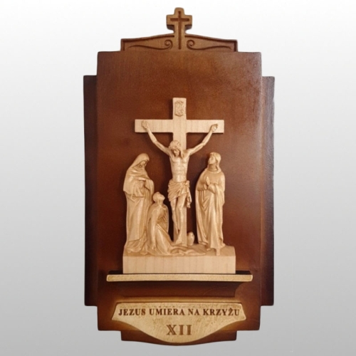DROGA KRZYŻOWA PŁASKORZEŹBA - DREWNO (17/31 cm)