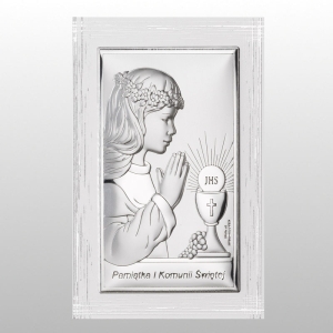 PANEL KOMUNIA DZIEWCZYNKA PAMIĄTKA I KOMUNII ŚWIĘTEJ BIAŁY 11,5X17,5