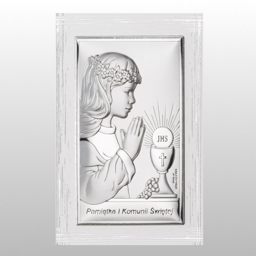 PANEL KOMUNIA DZIEWCZYNKA PAMIĄTKA I KOMUNII ŚWIĘTEJ BIAŁY 11,5X17,5